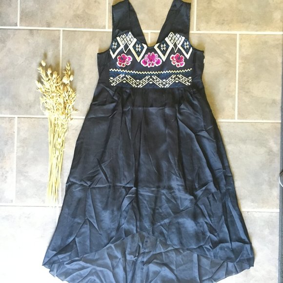 New Odd Molly Miss Word Hi Low Black Little Black Dress Size 1 (Small) - Picture 6 of 7